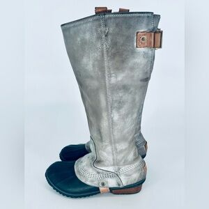 SOREL SLIMPACK TALL GRAY EQUESTRIAN Riding Rain Boots 10 Women’s